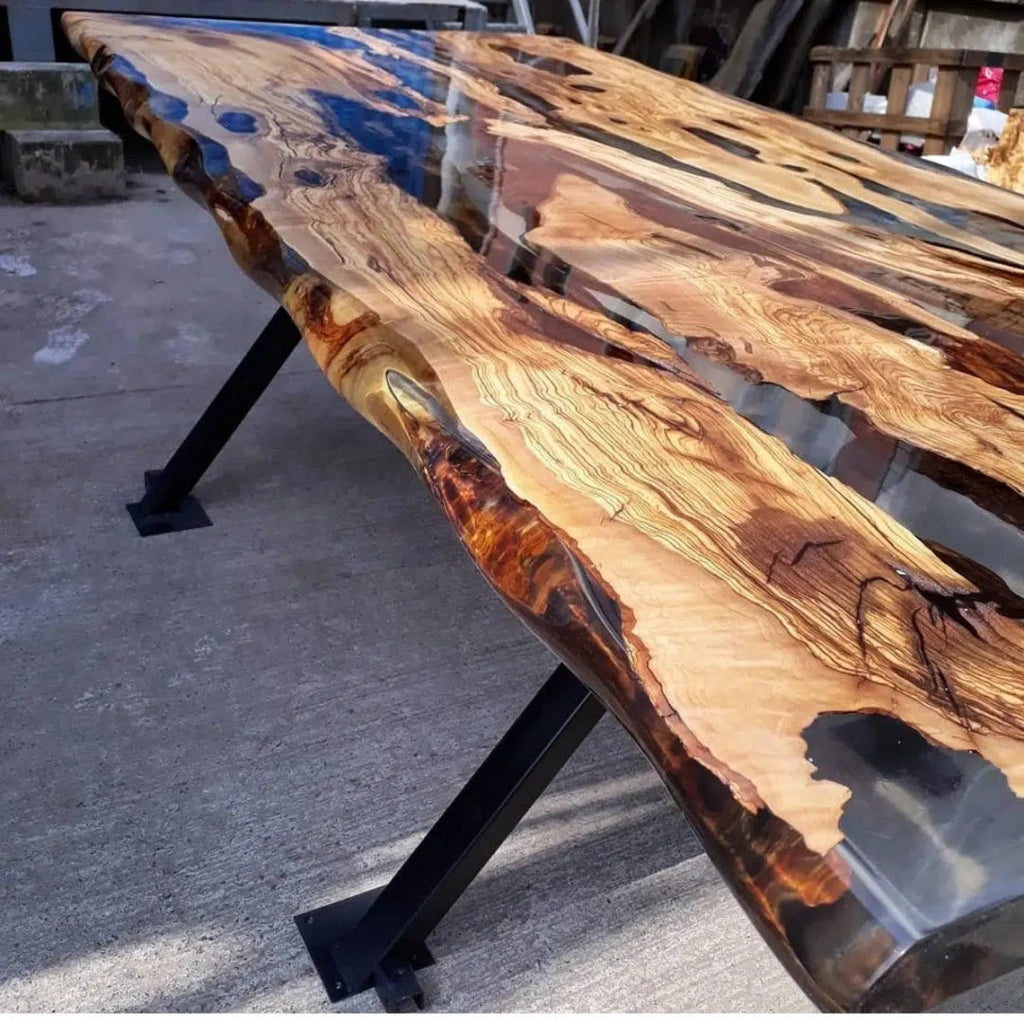 Personalized LARGE EPOXY TABLE, Resin Dining Table For 2 , 4 , 6, 8 River Dining Table Top, Wood Epoxy Coffee Table Top, Living Room Table - resinhomefurniture