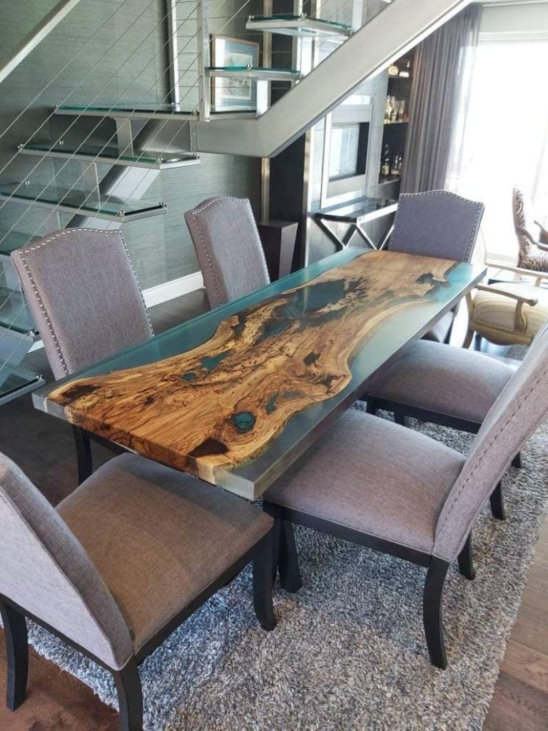 Personalized LARGE EPOXY TABLE, Resin Dining Table For 2 , 4 , 6, 8 River Dining Table Top, Wood Epoxy Coffee Table Top, Living Room Table - resinhomefurniture