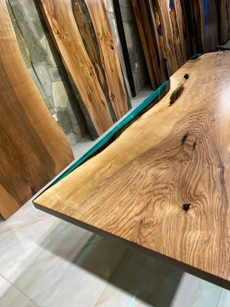 Personalized LARGE EPOXY TABLE, Resin Dining Table For 2 , 4 , 6, 8 River Dining Table Top, Wood Epoxy Coffee Table Top, Living Room Table - resinhomefurniture