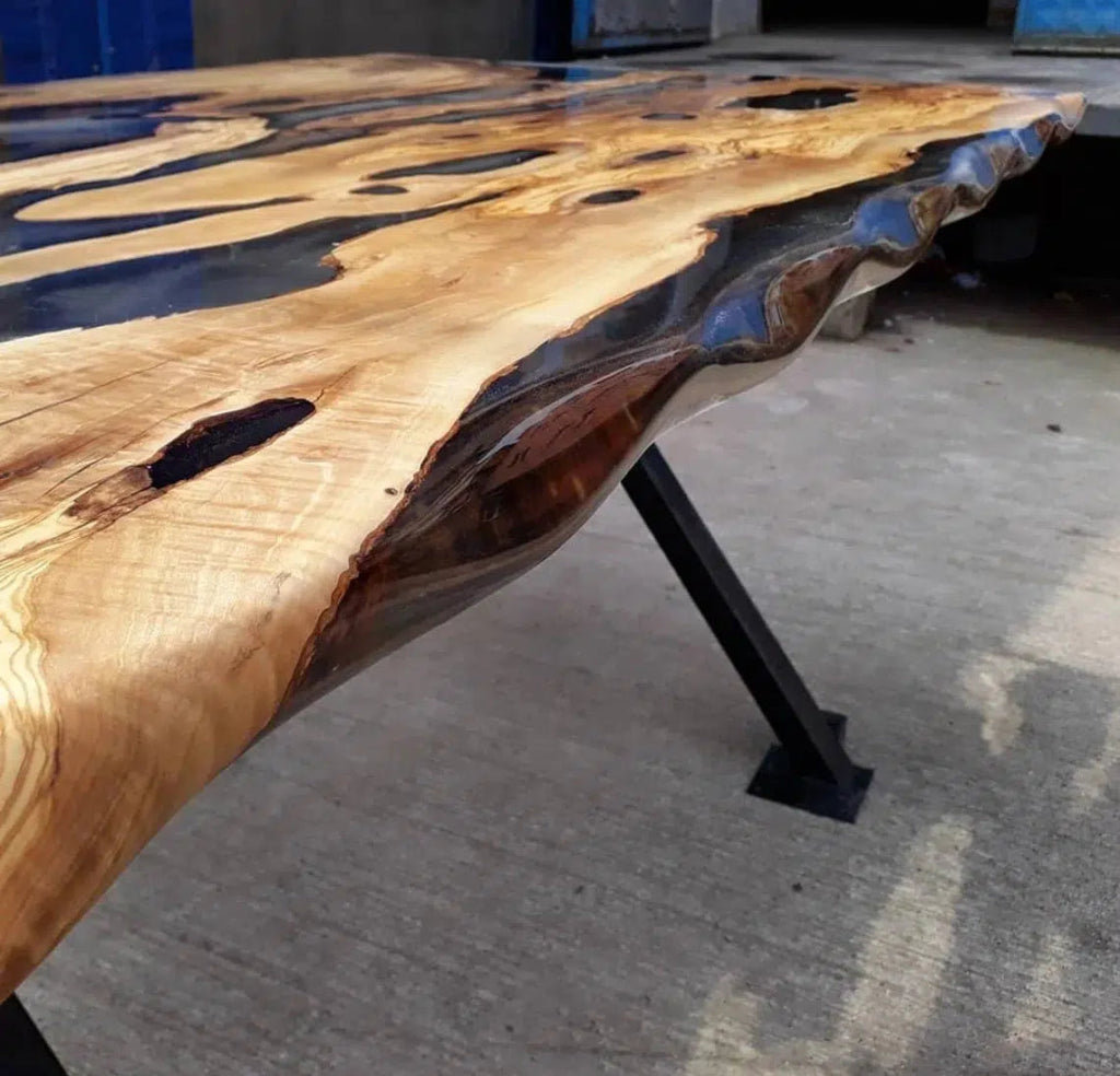Personalized LARGE EPOXY TABLE, Resin Dining Table For 2 , 4 , 6, 8 River Dining Table Top, Wood Epoxy Coffee Table Top, Living Room Table - resinhomefurniture