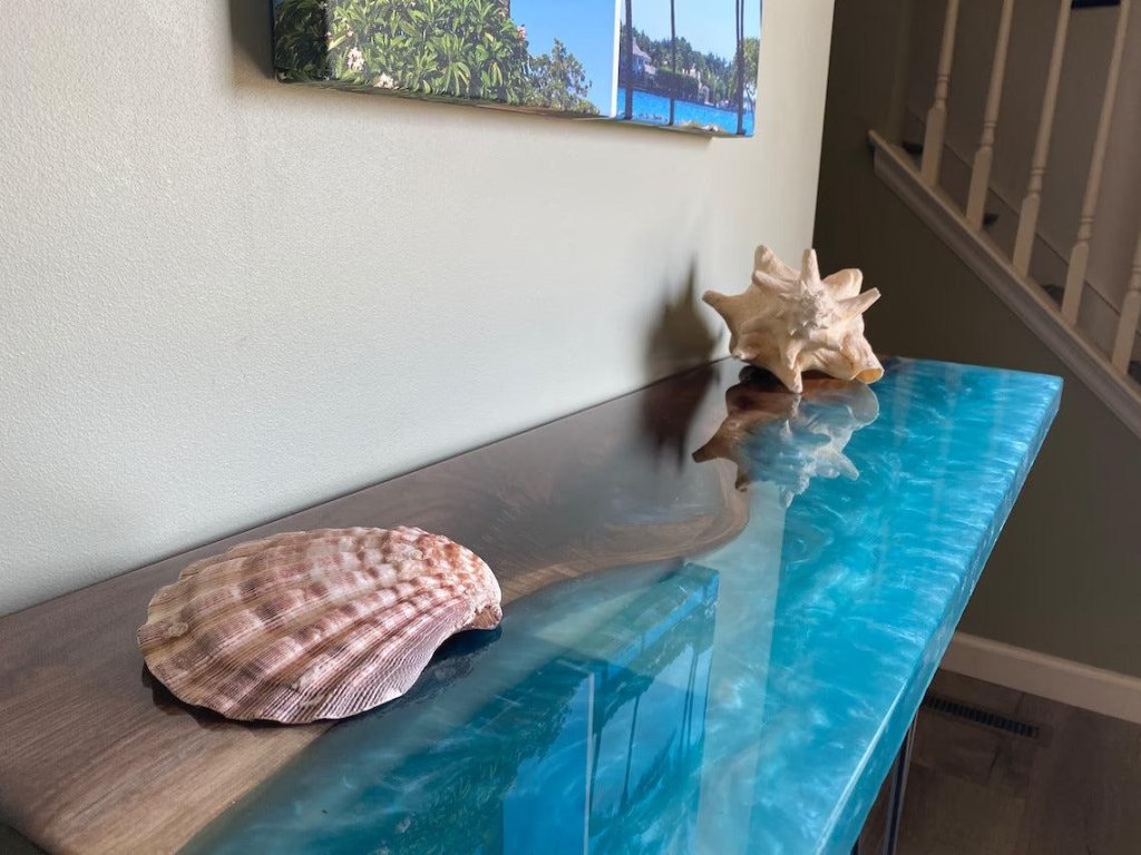 Personalized LARGE EPOXY TABLE, Resin Dining Table For 2 , 4 , 6, 8 River Dining Table Top, Wood Epoxy Coffee Table Top, Living Room Table - resinhomefurniture