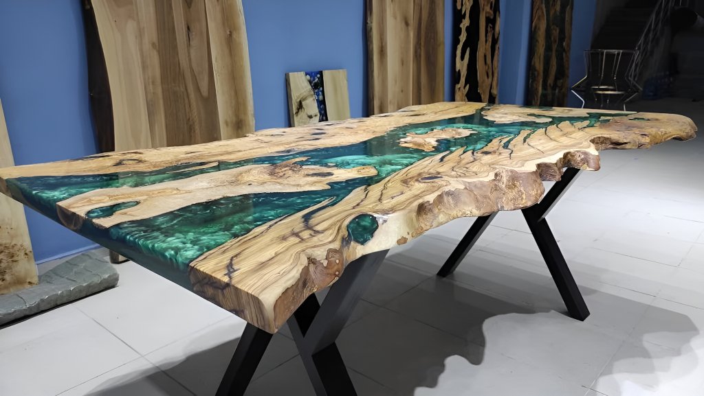 Personalized Large EPOXY Table, Resin Dining Table for 2, 4, 6, 8 River Dining Table Top, Wood Epoxy Coffee Table Top, Living Room Table - resinhomefurniture