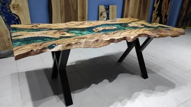Personalized Large EPOXY Table, Resin Dining Table for 2, 4, 6, 8 River Dining Table Top, Wood Epoxy Coffee Table Top, Living Room Table - resinhomefurniture