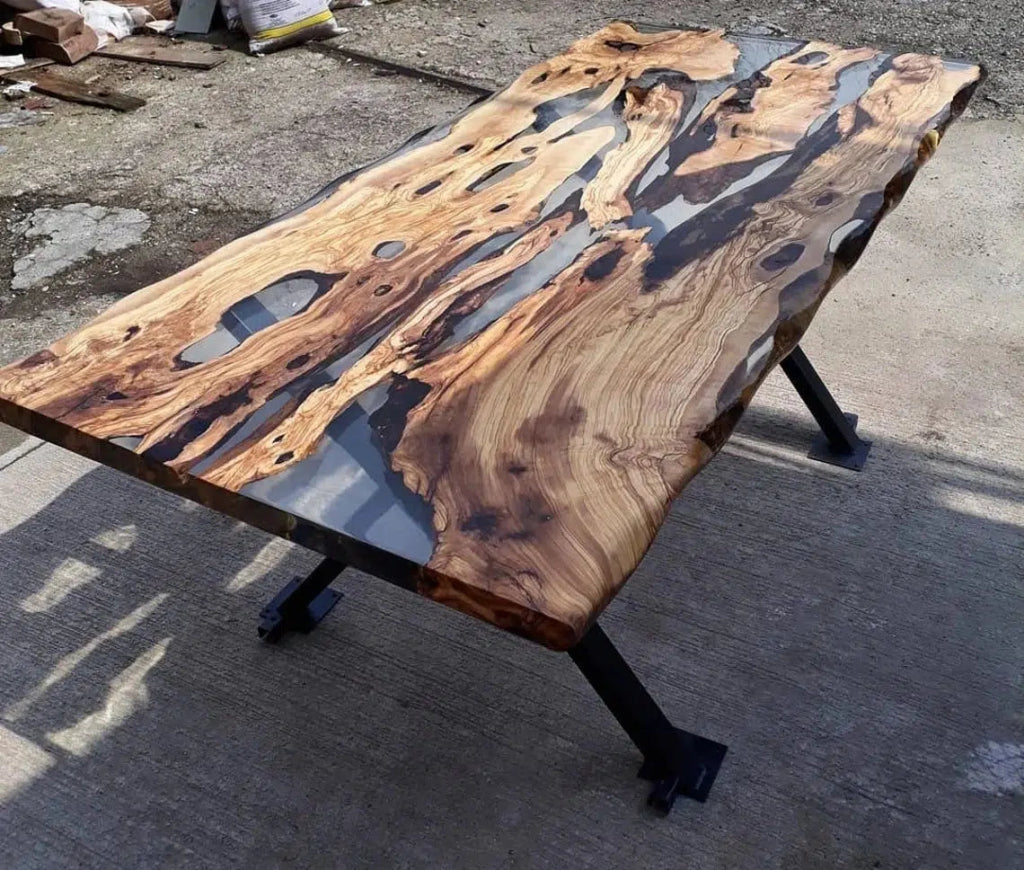 Personalized LARGE EPOXY TABLE, Resin Dining Table For 2 , 4 , 6, 8 River Dining Table Top, Wood Epoxy Coffee Table Top, Living Room Table - resinhomefurniture