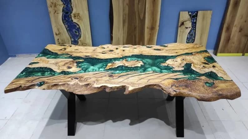 Personalized Large EPOXY Table, Resin Dining Table for 2, 4, 6, 8 River Dining Table Top, Wood Epoxy Coffee Table Top, Living Room Table - resinhomefurniture