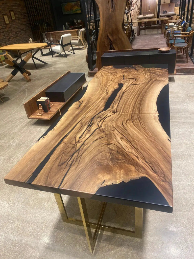 Personalized LARGE EPOXY TABLE, Resin Dining Table For 2 , 4 , 6, 8 River Dining Table Top, Wood Epoxy Coffee Table Top, Living Room Table - resinhomefurniture