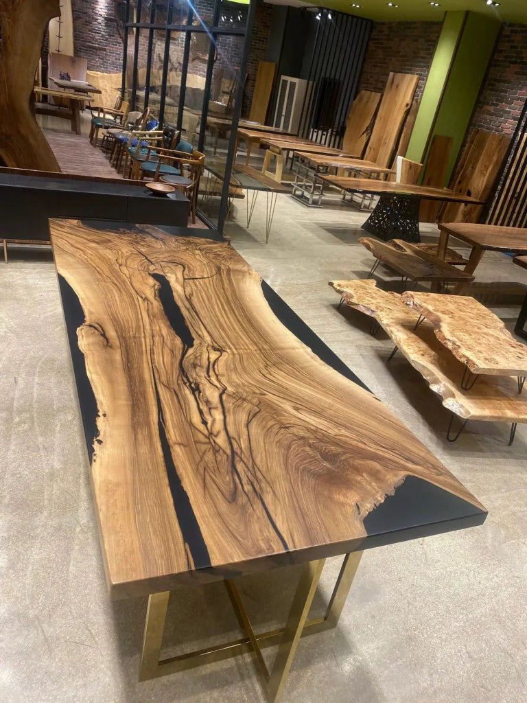 Personalized LARGE EPOXY TABLE, Resin Dining Table For 2 , 4 , 6, 8 River Dining Table Top, Wood Epoxy Coffee Table Top, Living Room Table - resinhomefurniture