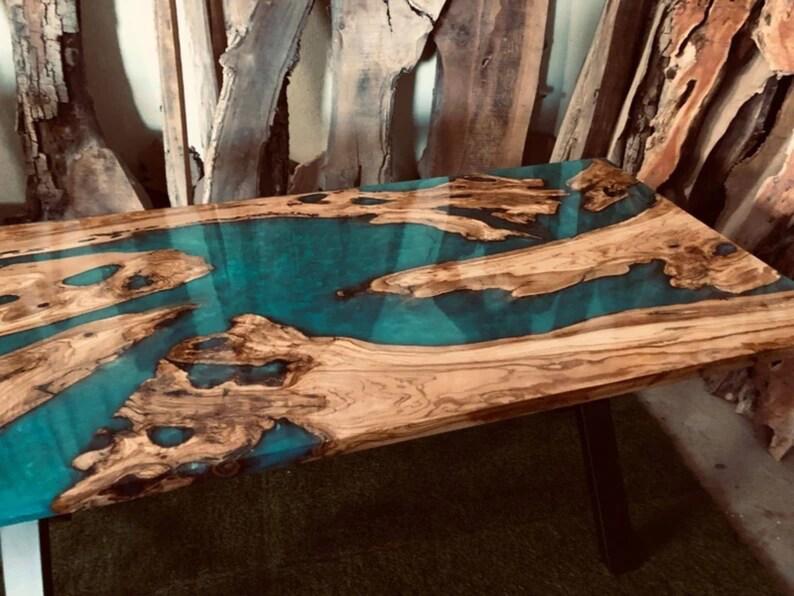 Personalized LARGE EPOXY TABLE, Resin Dining Table For 2 , 4 , 6, 8 River Dining Table Top, Wood Epoxy Coffee Table Top, Living Room Table - resinhomefurniture