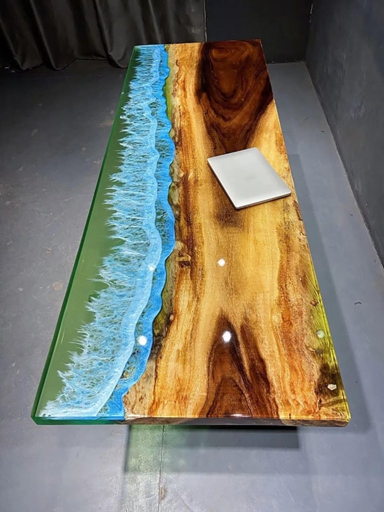 Personalized LARGE EPOXY TABLE, Resin Dining Table For 2 , 4 , 6, 8 River Dining Table Top, Wood Epoxy Coffee Table Top, Living Room Table - resinhomefurniture