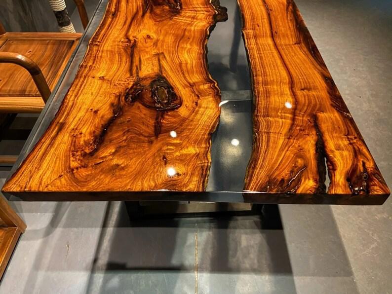 Personalized LARGE EPOXY TABLE, Resin Dining Table For 2 , 4 , 6, 8 River Dining Table Top, Wood Epoxy Coffee Table Top, Living Room Table - resinhomefurniture