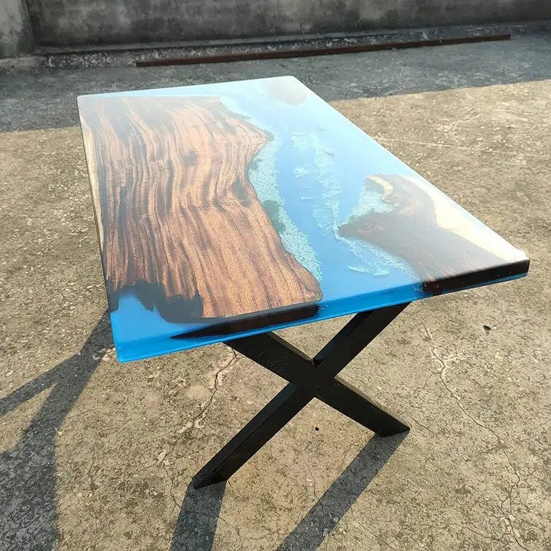 Personalized LARGE EPOXY TABLE, Resin Dining Table For 2 , 4 , 6, 8 River Dining Table Top, Wood Epoxy Coffee Table Top, Living Room Table - resinhomefurniture