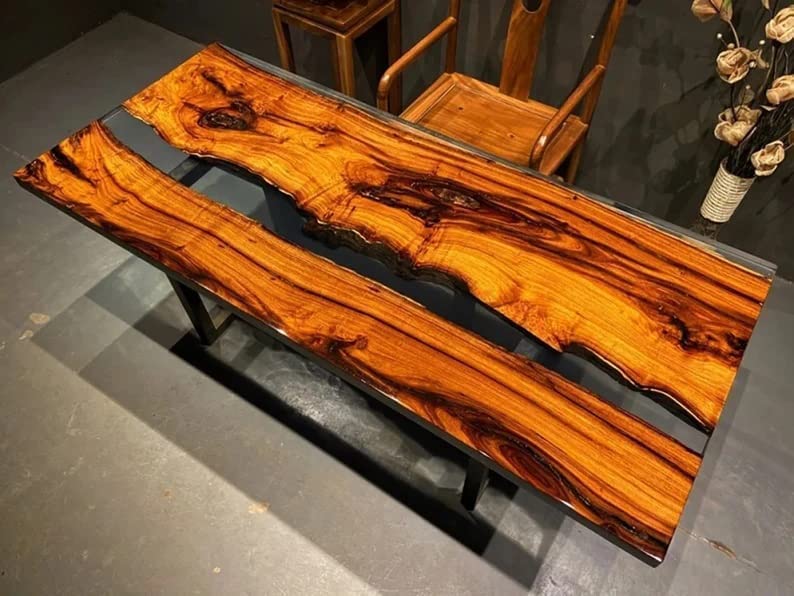Personalized Large EPOXY Table, Resin Dining Table for 2, 4, 6, 8 River Dining Table Top, Wood Epoxy Coffee Table Top, Living Room Table - resinhomefurniture