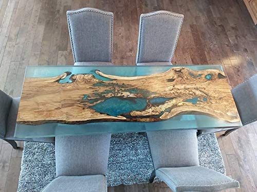 Personalized LARGE EPOXY TABLE, Resin Dining Table For 2 , 4 , 6, 8 River Dining Table Top, Wood Epoxy Coffee Table Top, Living Room Table - resinhomefurniture