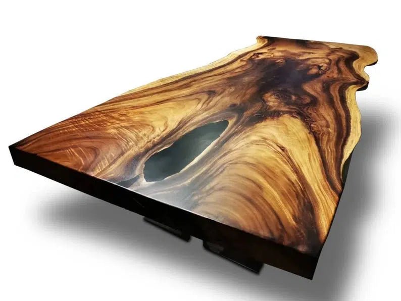 Personalized LARGE EPOXY TABLE, Resin Dining Table For 2 , 4 , 6, 8 River Dining Table Top, Wood Epoxy Coffee Table Top, Living Room Table - resinhomefurniture