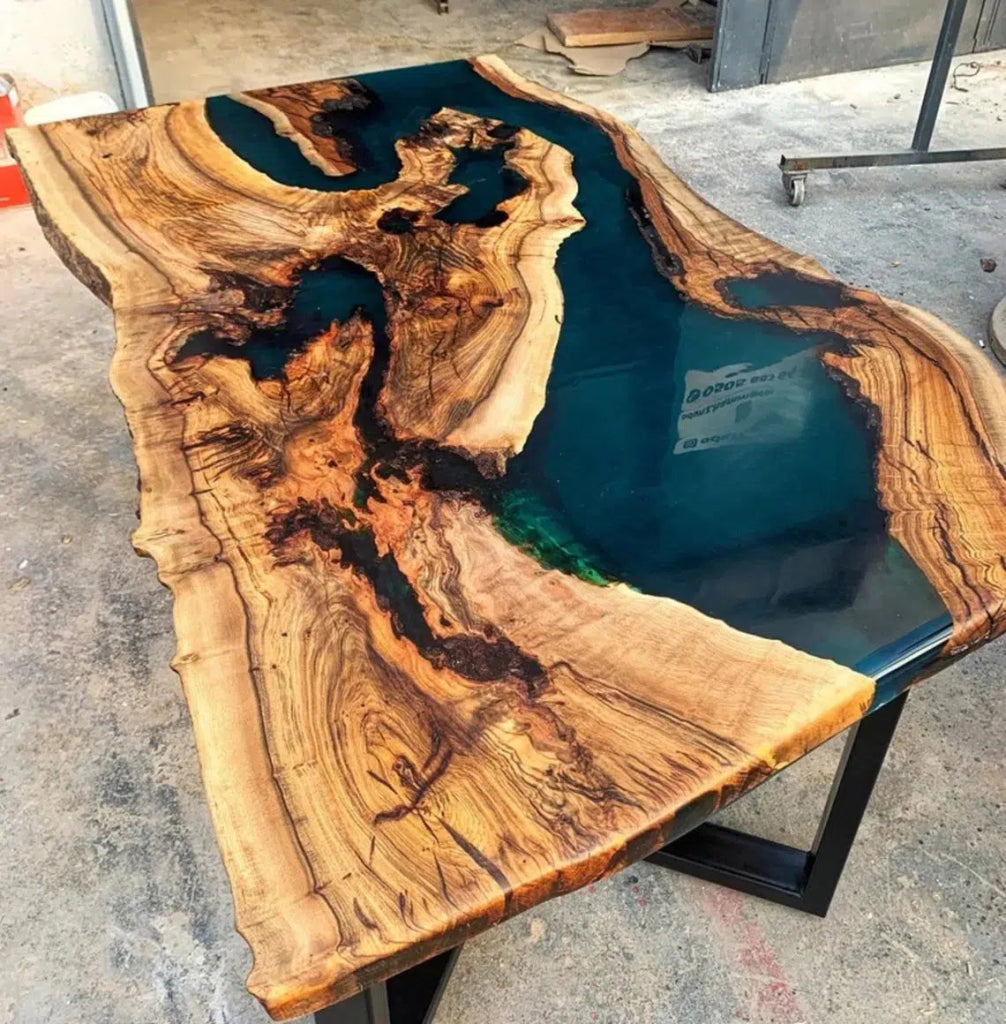 Personalized LARGE EPOXY TABLE, Resin Dining Table For 2 , 4 , 6, 8 River Dining Table Top, Wood Epoxy Coffee Table Top, Living Room Table - resinhomefurniture