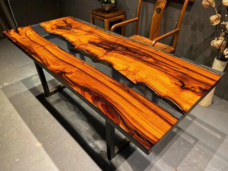 Personalized LARGE EPOXY TABLE, Resin Dining Table For 2 , 4 , 6, 8 River Dining Table Top, Wood Epoxy Coffee Table Top, Living Room Table - resinhomefurniture