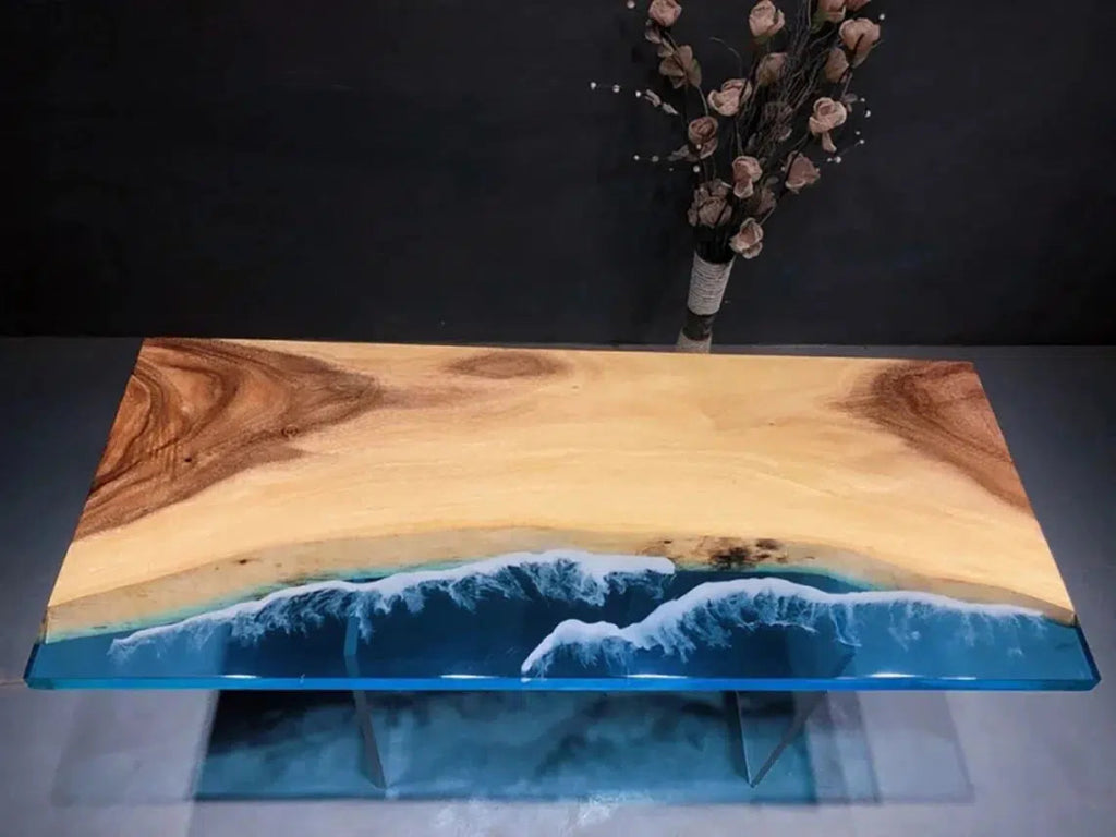 Personalized LARGE EPOXY TABLE, Resin Dining Table For 2 , 4 , 6, 8 River Dining Table Top, Wood Epoxy Coffee Table Top, Living Room Table - resinhomefurniture