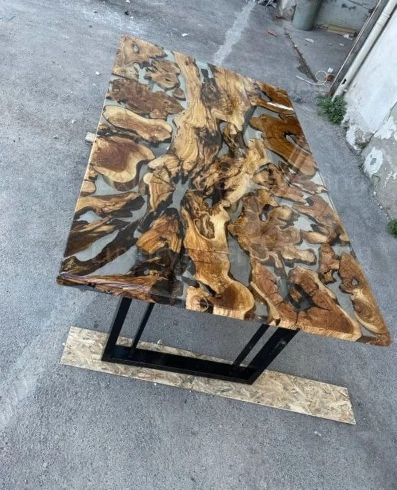 Personalized Large EPOXY Table, Resin Dining Table for 2, 4, 6, 8 River Dining Table Top, Wood Epoxy Coffee Table Top, Living Room Table - resinhomefurniture