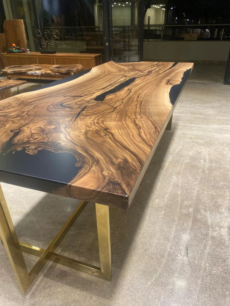 Personalized LARGE EPOXY TABLE, Resin Dining Table For 2 , 4 , 6, 8 River Dining Table Top, Wood Epoxy Coffee Table Top, Living Room Table - resinhomefurniture