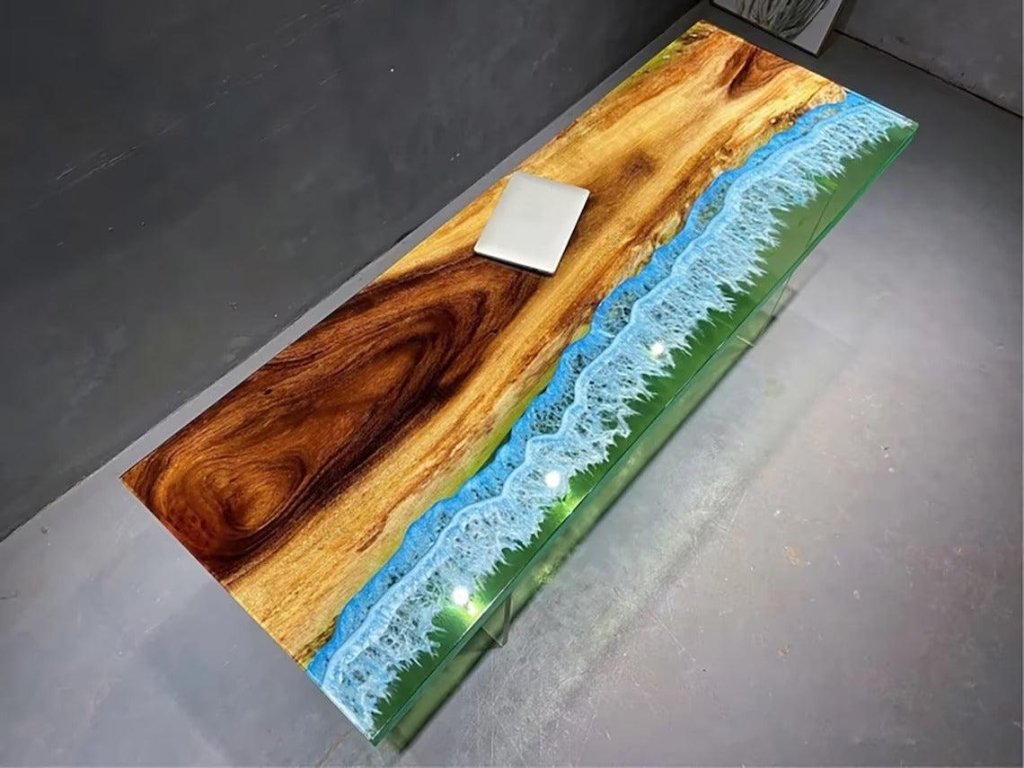 Personalized LARGE EPOXY TABLE, Resin Dining Table For 2 , 4 , 6, 8 River Dining Table Top, Wood Epoxy Coffee Table Top, Living Room Table - resinhomefurniture