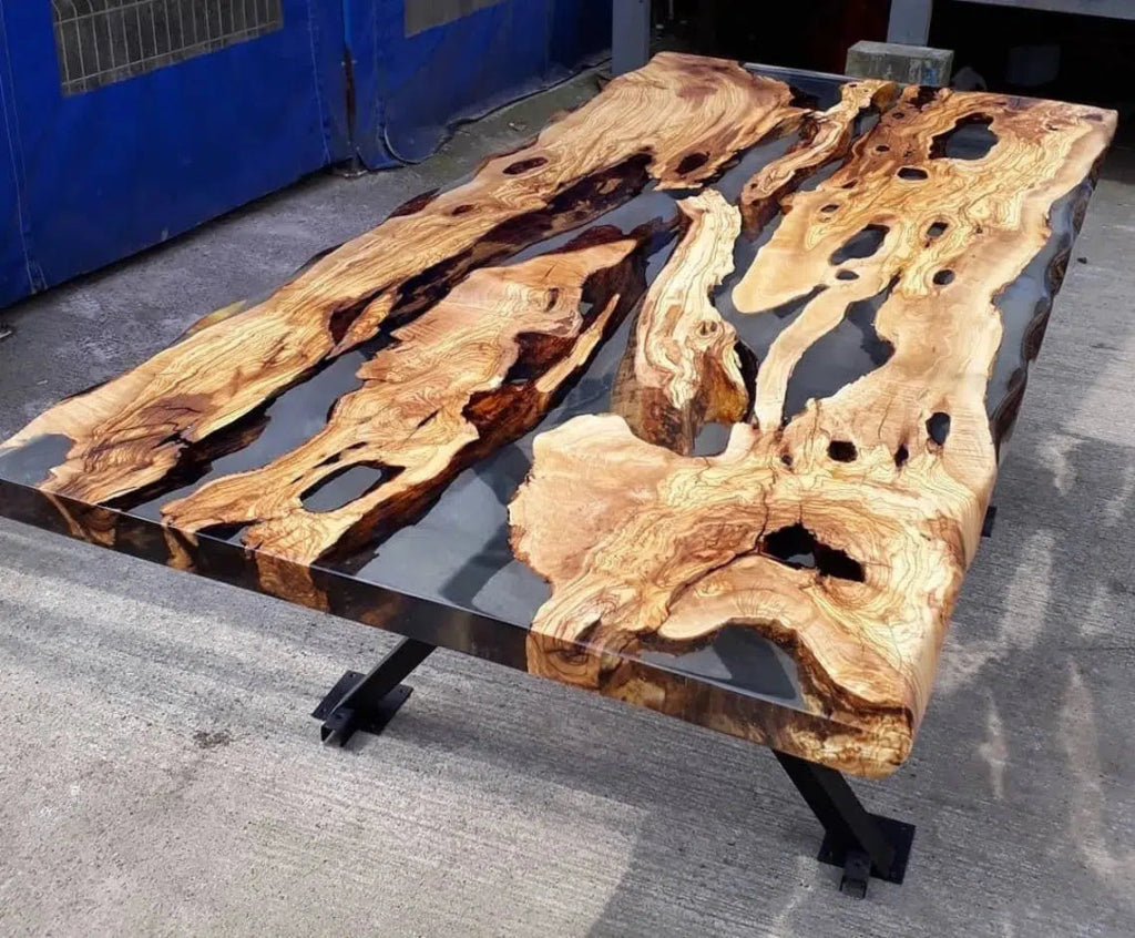 Personalized LARGE EPOXY TABLE, Resin Dining Table For 2 , 4 , 6, 8 River Dining Table Top, Wood Epoxy Coffee Table Top, Living Room Table - resinhomefurniture