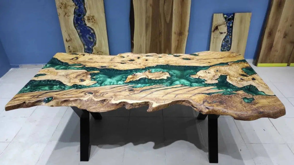 Personalized LARGE EPOXY TABLE, Resin Dining Table For 2 , 4 , 6, 8 River Dining Table Top, Wood Epoxy Coffee Table Top, Living Room Table - resinhomefurniture