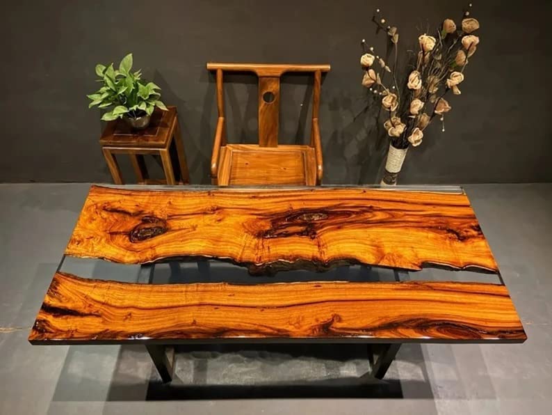 Personalized Large EPOXY Table, Resin Dining Table for 2, 4, 6, 8 River Dining Table Top, Wood Epoxy Coffee Table Top, Living Room Table - resinhomefurniture