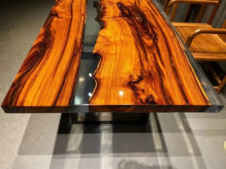 Personalized Large EPOXY Table, Resin Dining Table for 2, 4, 6, 8 River Dining Table Top, Wood Epoxy Coffee Table Top, Living Room Table - resinhomefurniture
