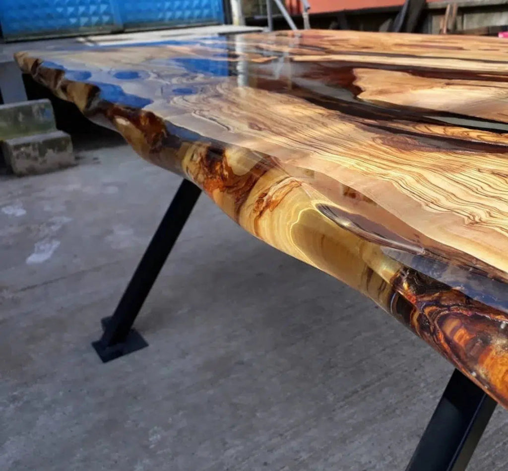 Personalized LARGE EPOXY TABLE, Resin Dining Table For 2 , 4 , 6, 8 River Dining Table Top, Wood Epoxy Coffee Table Top, Living Room Table - resinhomefurniture