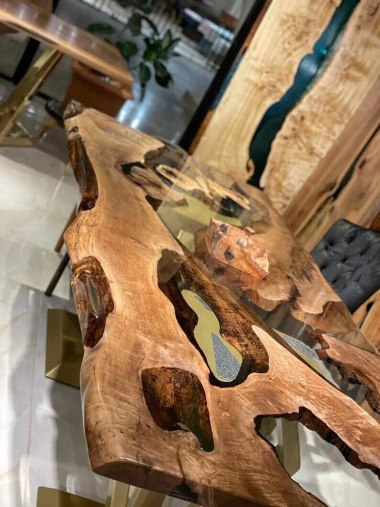 Personalized LARGE EPOXY TABLE, Resin Dining Table For 2 , 4 , 6, 8 River Dining Table Top, Wood Epoxy Coffee Table Top, Living Room Table - resinhomefurniture