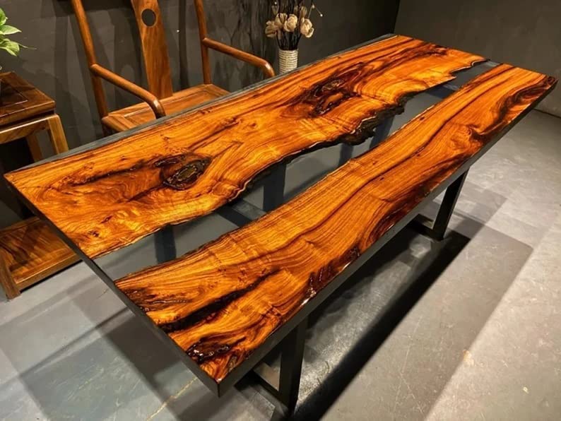 Personalized Large EPOXY Table, Resin Dining Table for 2, 4, 6, 8 River Dining Table Top, Wood Epoxy Coffee Table Top, Living Room Table - resinhomefurniture