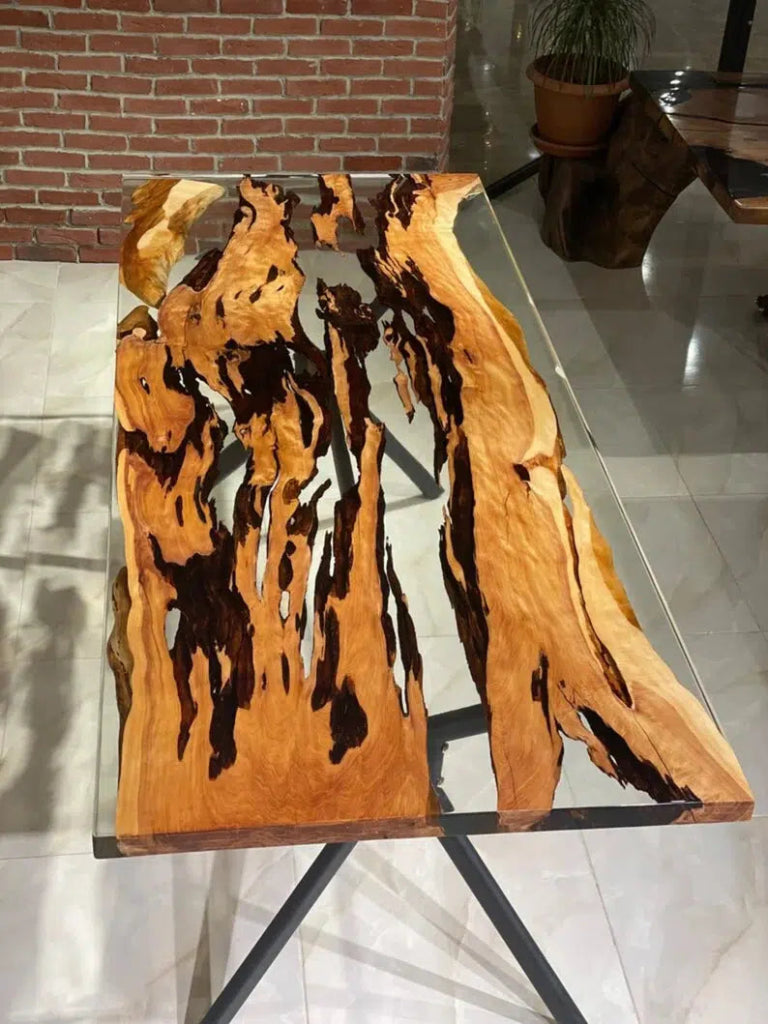 Personalized LARGE EPOXY TABLE, Resin Dining Table For 2 , 4 , 6, 8 River Dining Table Top, Wood Epoxy Coffee Table Top, Living Room Table - resinhomefurniture