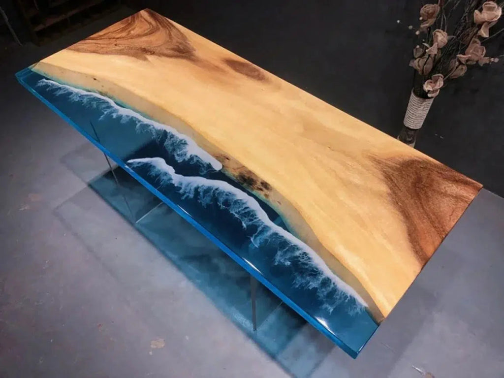 Personalized LARGE EPOXY TABLE, Resin Dining Table For 2 , 4 , 6, 8 River Dining Table Top, Wood Epoxy Coffee Table Top, Living Room Table - resinhomefurniture