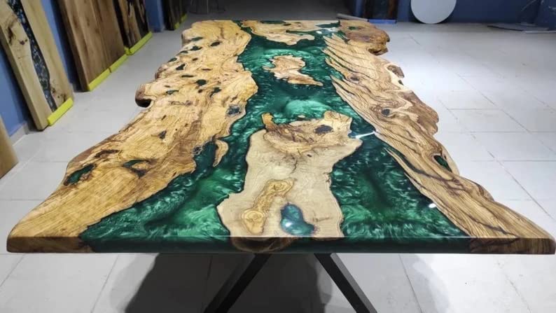 Personalized Large EPOXY Table, Resin Dining Table for 2, 4, 6, 8 River Dining Table Top, Wood Epoxy Coffee Table Top, Living Room Table - resinhomefurniture