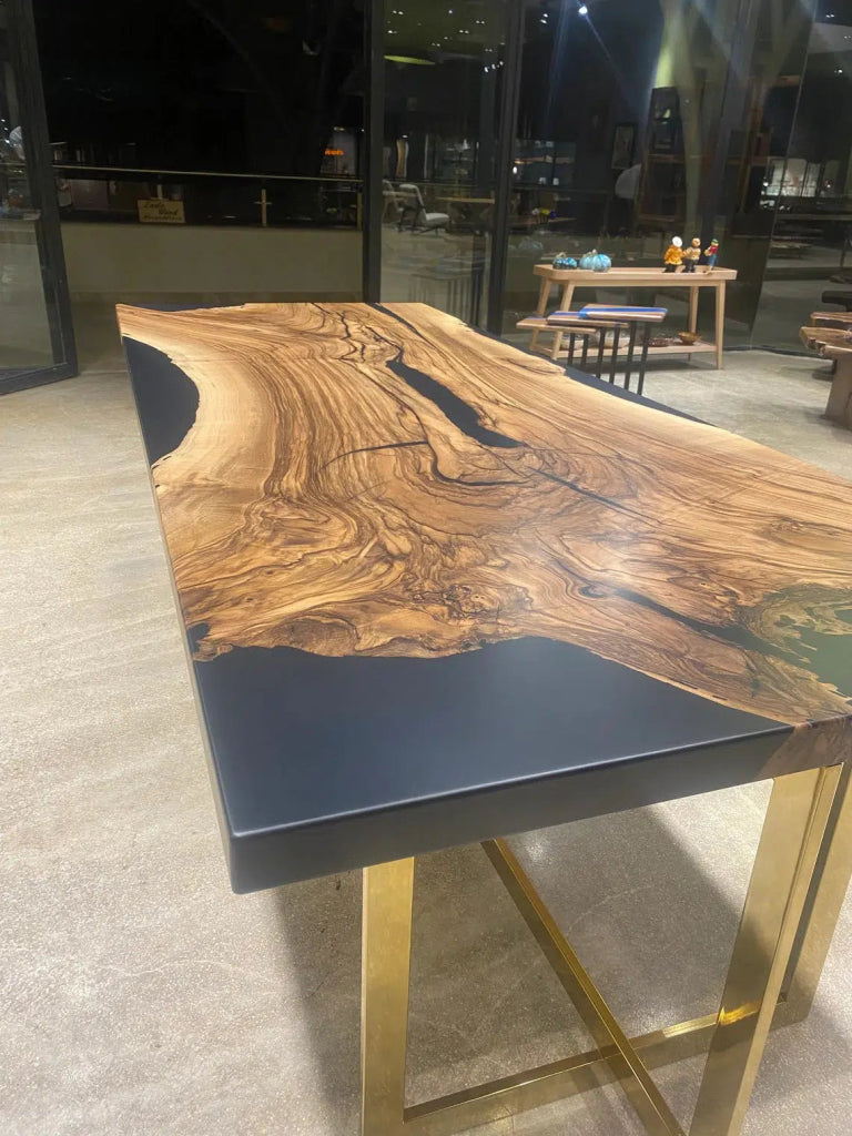 Personalized LARGE EPOXY TABLE, Resin Dining Table For 2 , 4 , 6, 8 River Dining Table Top, Wood Epoxy Coffee Table Top, Living Room Table - resinhomefurniture