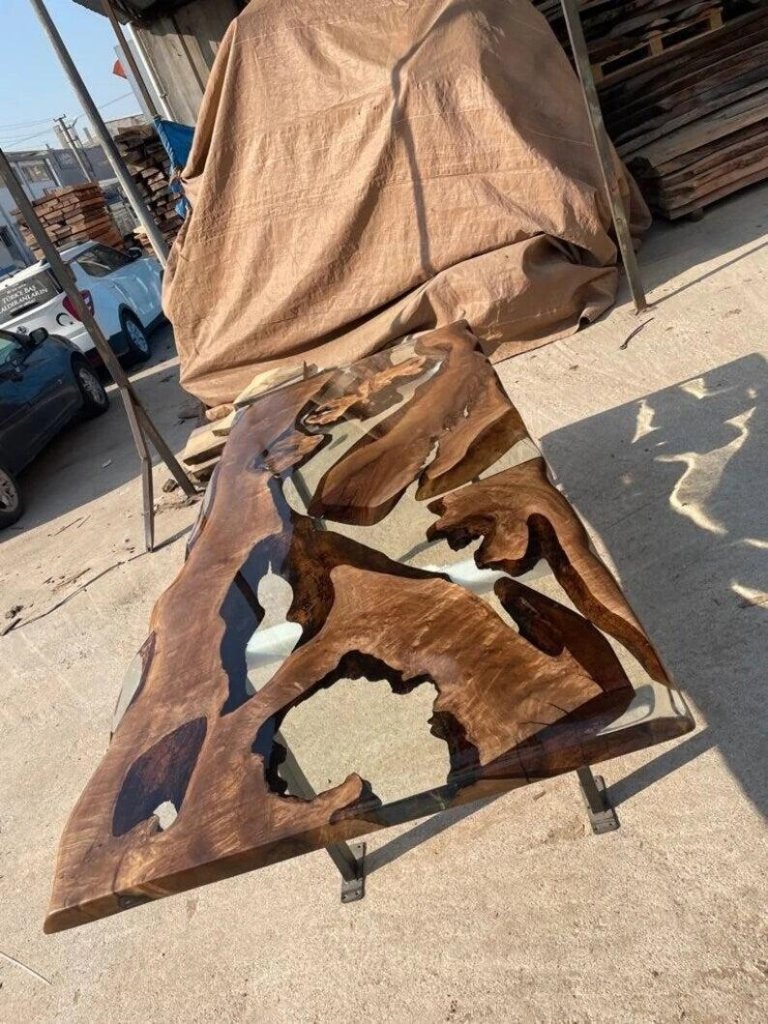 Personalized LARGE EPOXY TABLE, Resin Dining Table For 2 , 4 , 6, 8 River Dining Table Top, Wood Epoxy Coffee Table Top, Living Room Table - resinhomefurniture