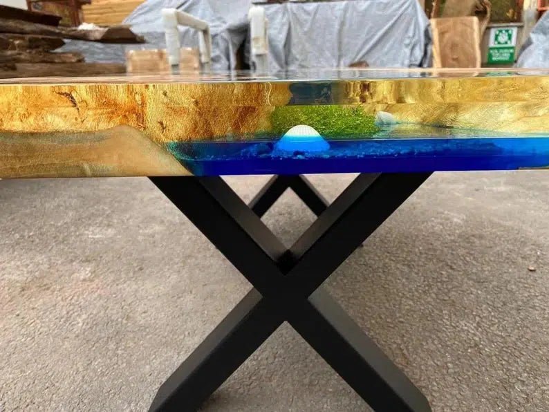 Personalized LARGE EPOXY TABLE, Resin Dining Table For 2 , 4 , 6, 8 River Dining Table Top, Wood Epoxy Coffee Table Top, Living Room Table - resinhomefurniture