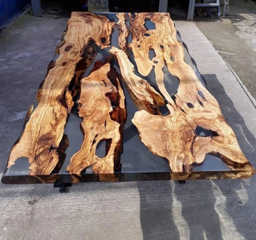 Personalized LARGE EPOXY TABLE, Resin Dining Table For 2 , 4 , 6, 8 River Dining Table Top, Wood Epoxy Coffee Table Top, Living Room Table - resinhomefurniture