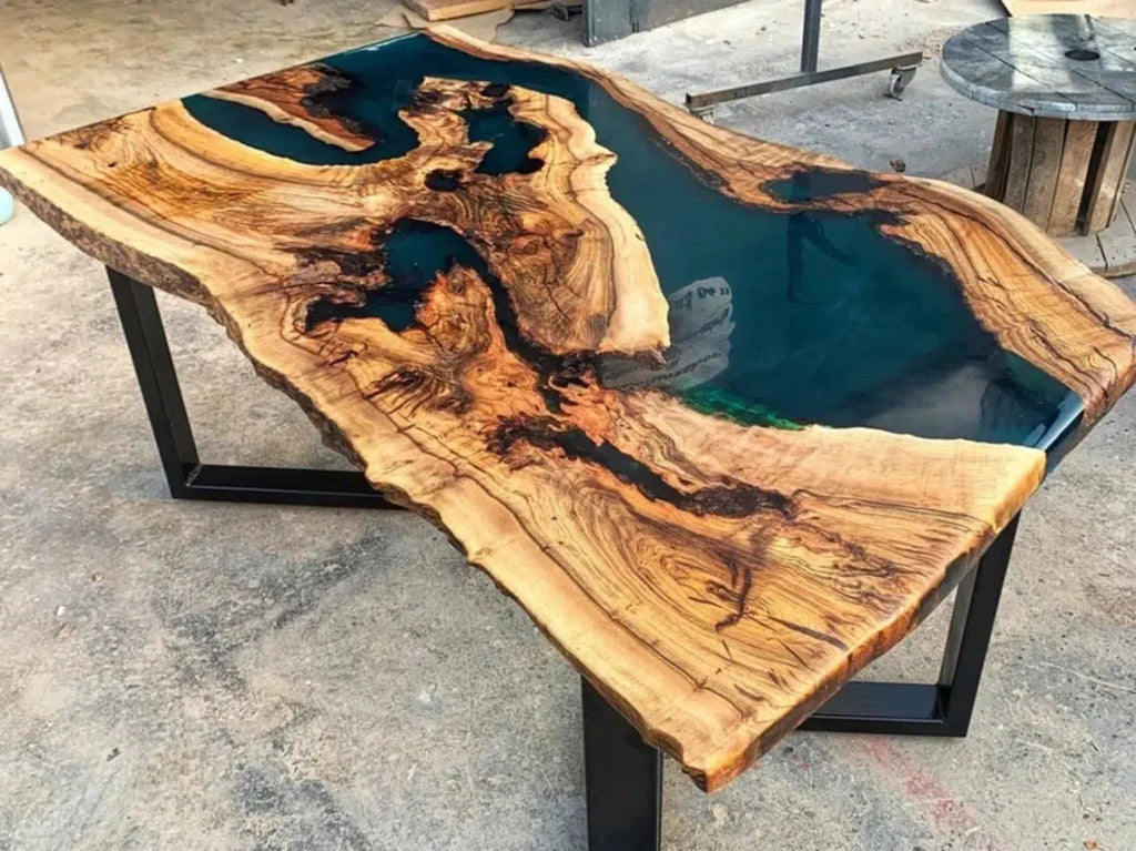 Personalized LARGE EPOXY TABLE, Resin Dining Table For 2 , 4 , 6, 8 River Dining Table Top, Wood Epoxy Coffee Table Top, Living Room Table - resinhomefurniture