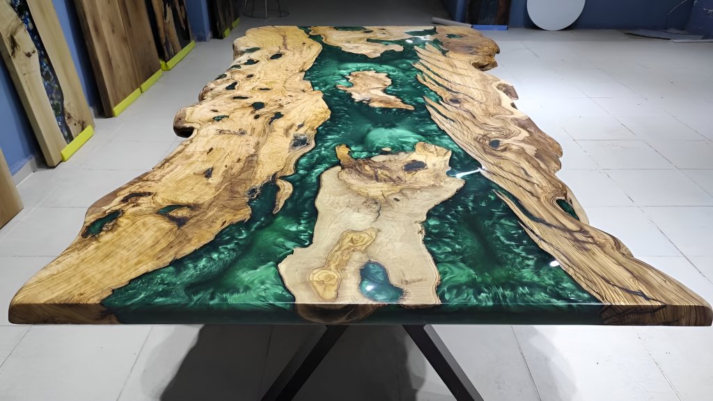 Personalized Large EPOXY Table, Resin Dining Table for 2, 4, 6, 8 River Dining Table Top, Wood Epoxy Coffee Table Top, Living Room Table - resinhomefurniture