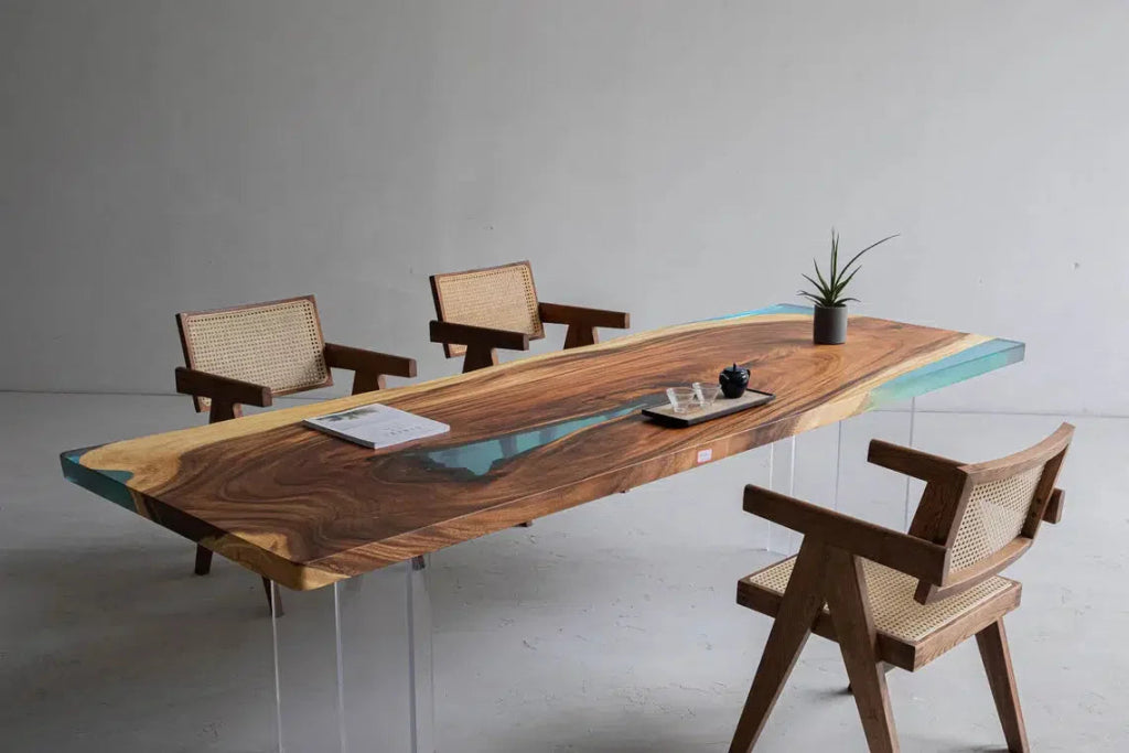 Personalized LARGE EPOXY TABLE, Resin Dining Table For 2 , 4 , 6, 8 River Dining Table Top, Wood Epoxy Coffee Table Top, Living Room Table - resinhomefurniture