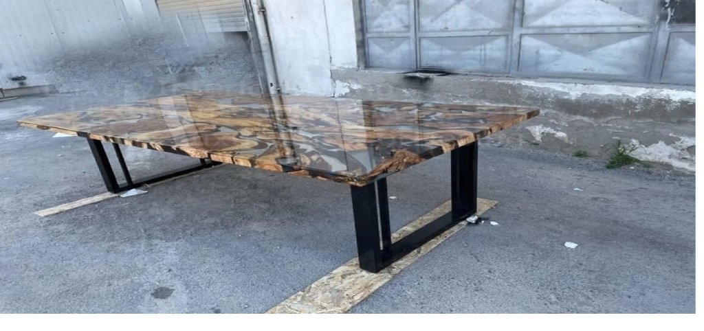 Personalized Large EPOXY Table, Resin Dining Table for 2, 4, 6, 8 River Dining Table Top, Wood Epoxy Coffee Table Top, Living Room Table - resinhomefurniture