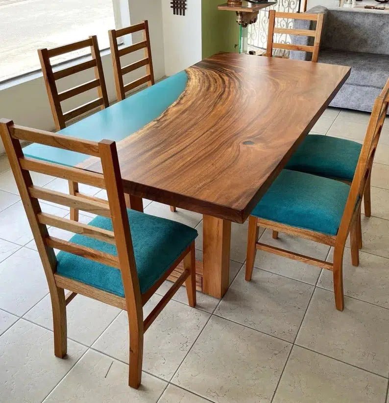 Personalized LARGE EPOXY TABLE, Resin Dining Table For 2 , 4 , 6, 8 River Dining Table Top, Wood Epoxy Coffee Table Top, Living Room Table - resinhomefurniture