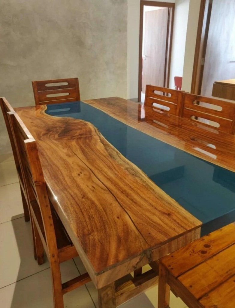 Personalized LARGE EPOXY TABLE, Resin Dining Table For 2 , 4 , 6, 8 River Dining Table Top, Wood Epoxy Coffee Table Top, Living Room Table - resinhomefurniture