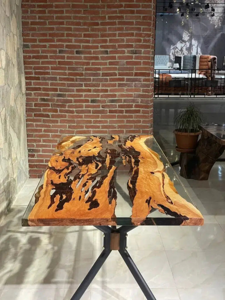 Personalized LARGE EPOXY TABLE, Resin Dining Table For 2 , 4 , 6, 8 River Dining Table Top, Wood Epoxy Coffee Table Top, Living Room Table - resinhomefurniture