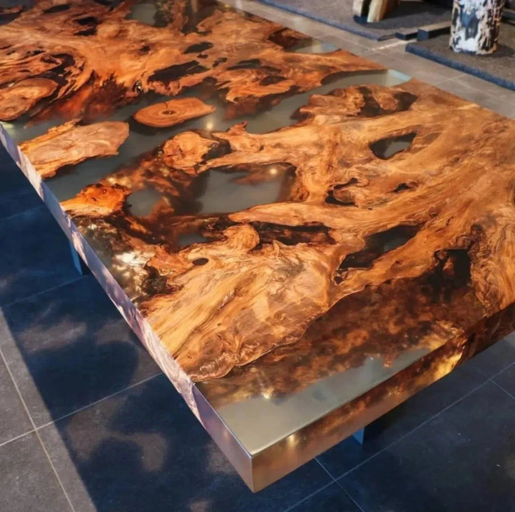 Personalized LARGE EPOXY TABLE, Resin Dining Table For 2 , 4 , 6, 8 River Dining Table Top, Wood Epoxy Coffee Table Top, Living Room Table - resinhomefurniture