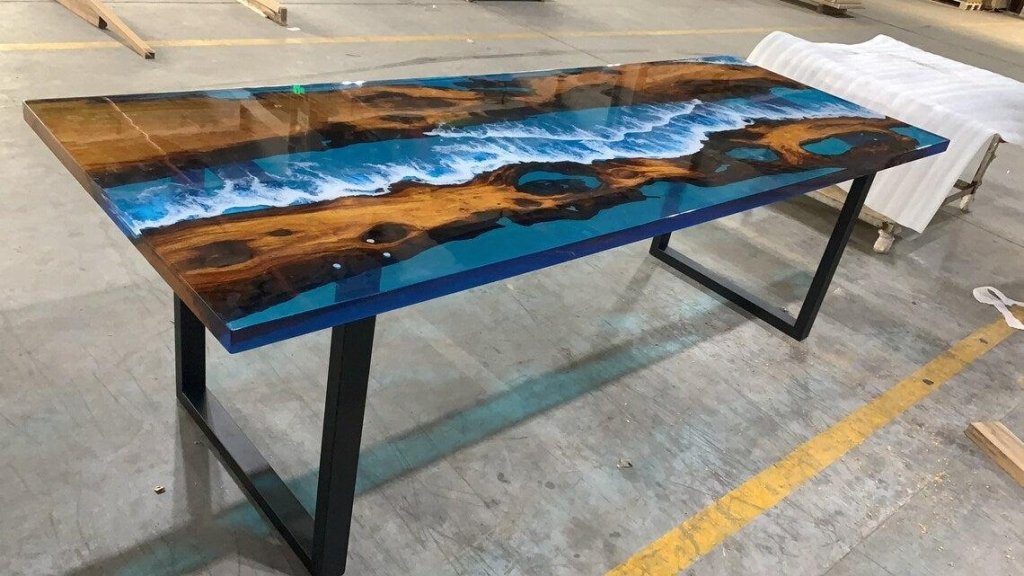 Personalized LARGE EPOXY TABLE, Resin Dining Table For 2 , 4 , 6, 8 River Dining Table Top, Wood Epoxy Coffee Table Top, Living Room Table - resinhomefurniture