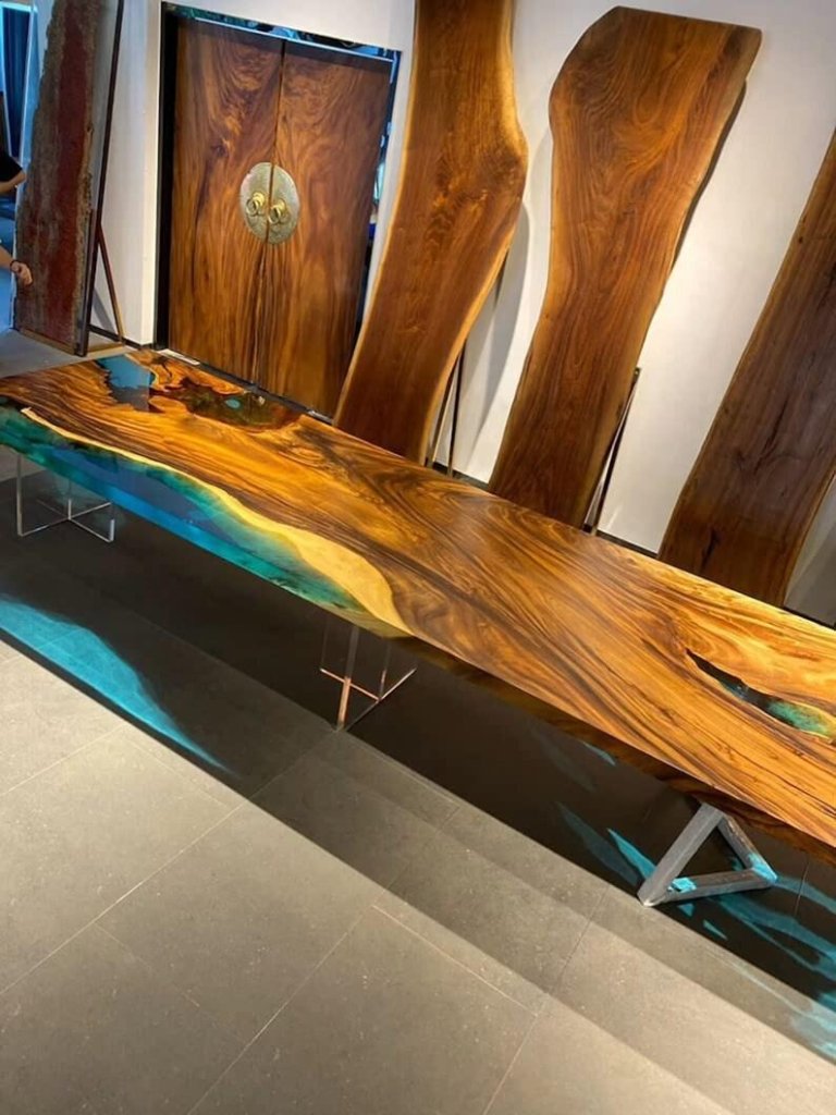 Personalized LARGE EPOXY TABLE, Resin Dining Table For 2 , 4 , 6, 8 River Dining Table Top, Wood Epoxy Coffee Table Top, Living Room Table - resinhomefurniture