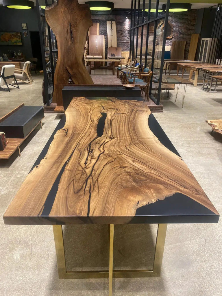 Personalized LARGE EPOXY TABLE, Resin Dining Table For 2 , 4 , 6, 8 River Dining Table Top, Wood Epoxy Coffee Table Top, Living Room Table - resinhomefurniture