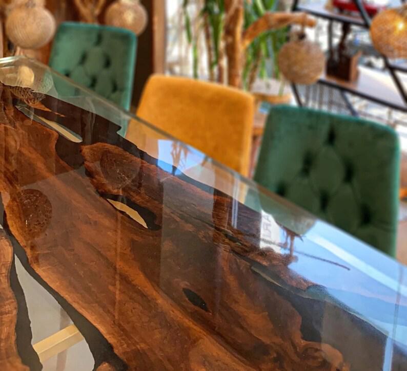 Personalized LARGE EPOXY TABLE, Resin Dining Table For 2 , 4 , 6, 8 River Dining Table Top, Wood Epoxy Coffee Table Top, Living Room Table - resinhomefurniture